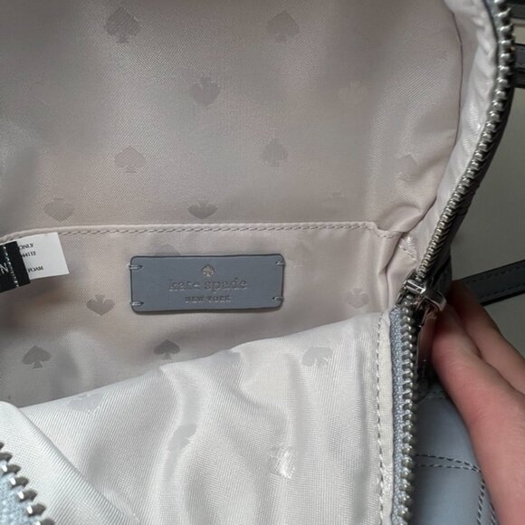Kate Spade Natalia Mini Convertible Leather Backpack In Brushed Steel - Picture 7 of 8